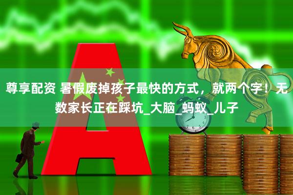 尊享配资 暑假废掉孩子最快的方式，就两个字！无数家长正在踩坑_大脑_蚂蚁_儿子